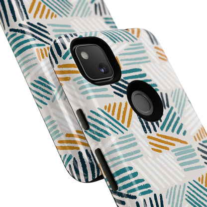 Stylish Tough Phone Case with Geometric Design