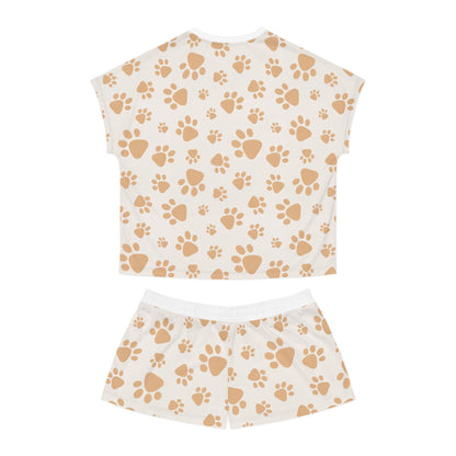 Cozy Women's Pajama Set - Cute Pet Paw Print, Sleepwear, Gift for Pet Lovers, - Roe Creation