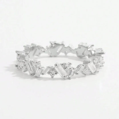 925 Sterling Silver Inlaid Zircon Ring - Roe Creation