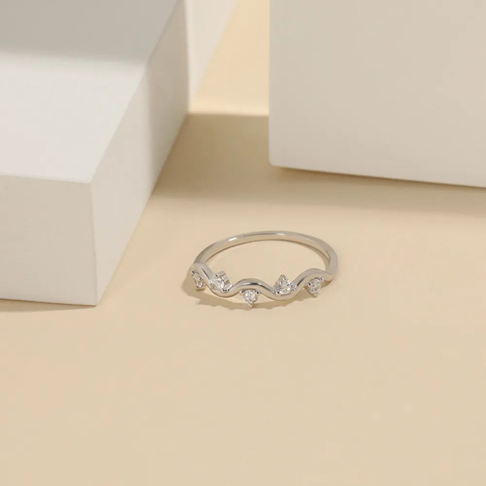 925 Sterling Silver Inlaid Zircon Ring - Roe Creation