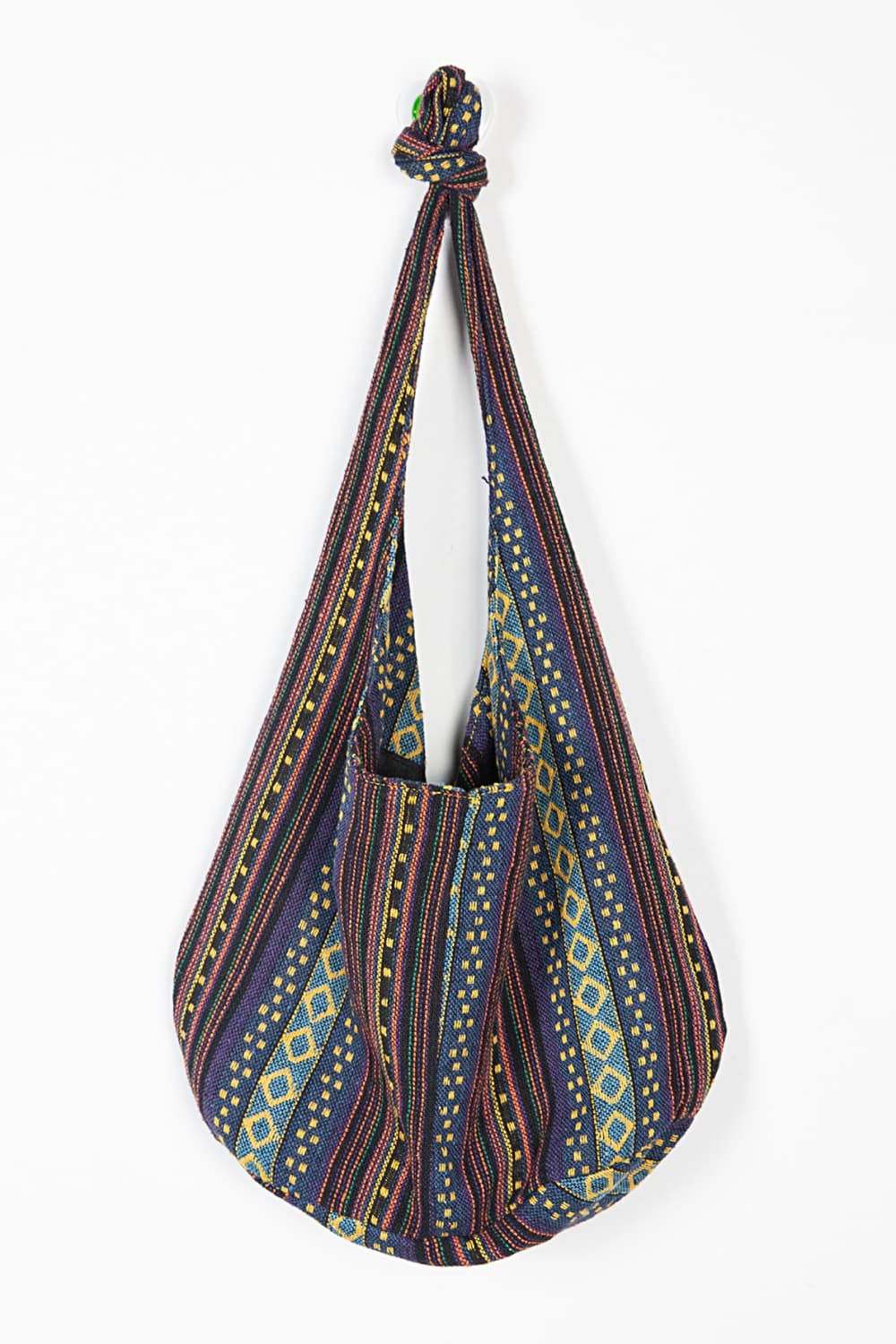 Large Canvas Crossbody Bag with Ethnic Pattern - Roe Creation