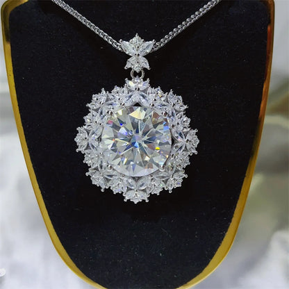 10 Carat Moissanite 925 Sterling Silver Necklace - Roe Creation