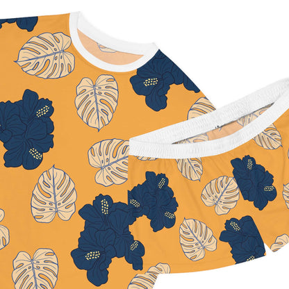 Tropical Floral Women's Short Pajama Set - Comfortable and Stylish Sleepwear for Relaxation and Summer Nights.
