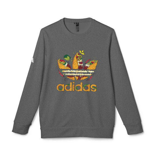 Original Adidas Funny Taco Lover Fleece Crewneck Sweatshirt, Cute Foodie Gift, Unisex Casual Wear, Perfect for Birthdays.