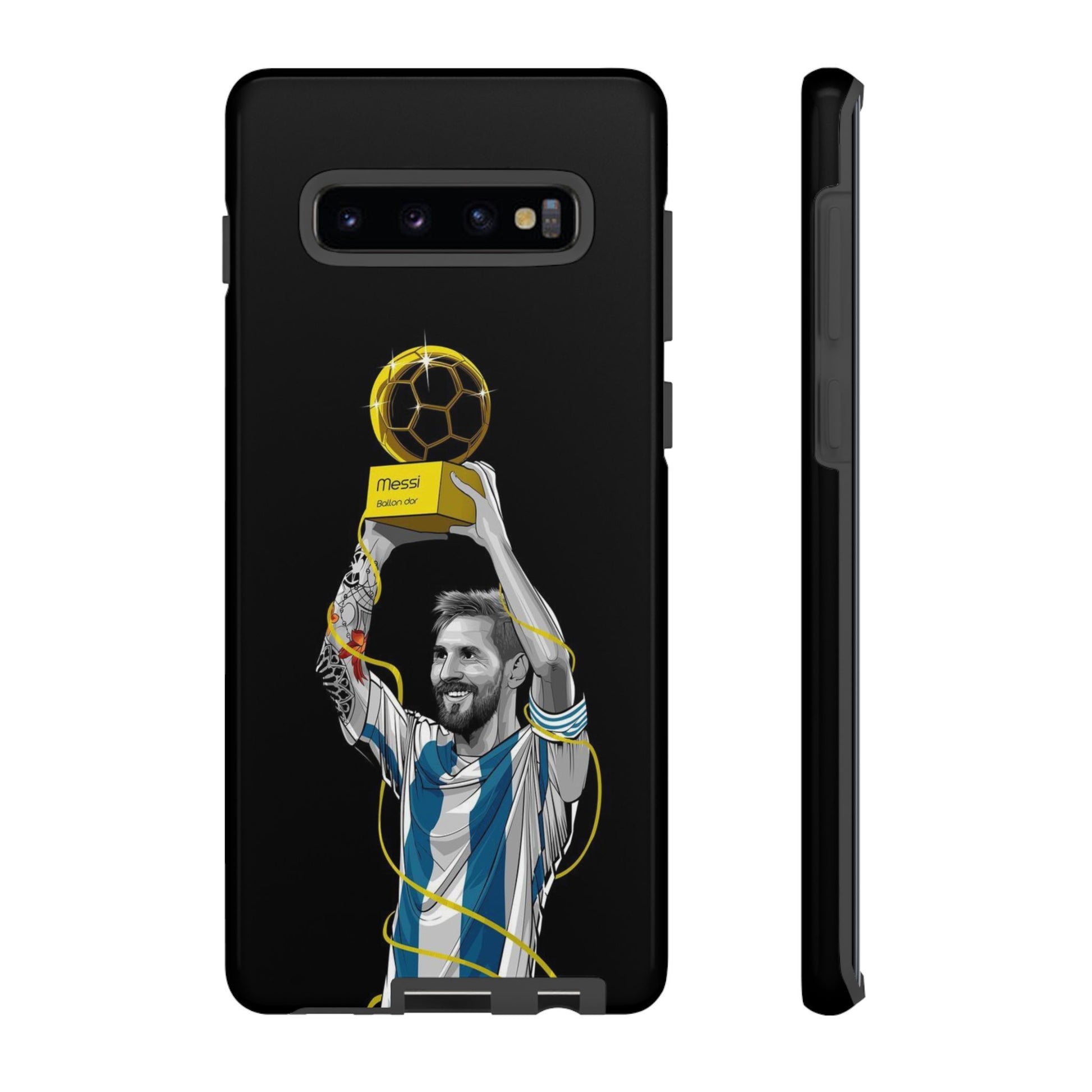 Messi Ballon Dor Black Phone Case - Tough Cases for Soccer Fans - Roe Creation