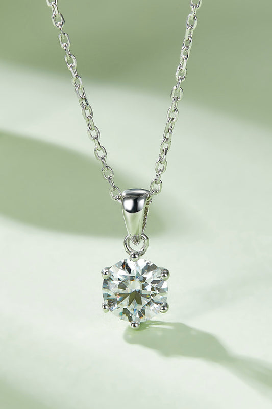 1 Carat Moissanite 925 Sterling Silver Necklace - Roe Creation