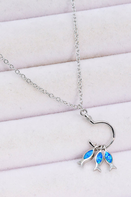 Opal Fish 925 Sterling Silver Necklace - Roe Creation