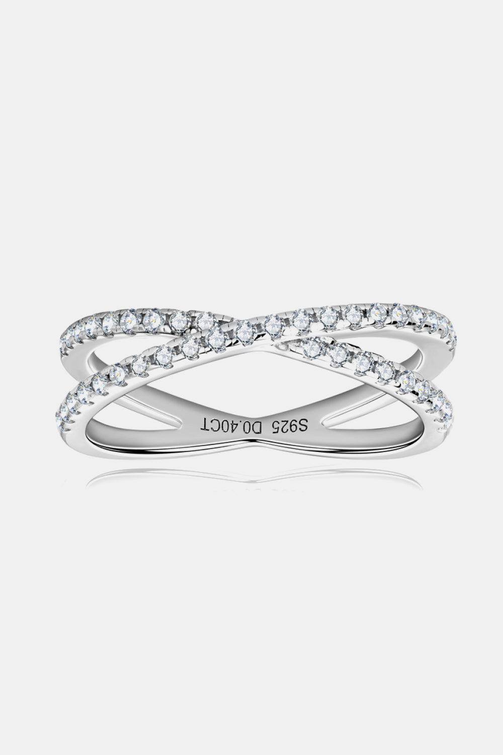 Moissanite 925 Sterling Silver Crisscross Ring - Roe Creation