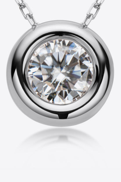 Adored 1 Carat Moissanite Pendant 925 Sterling Silver Necklace - Roe Creation