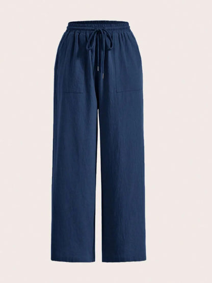 Drawstring Wide Leg Pants - Roe Creation