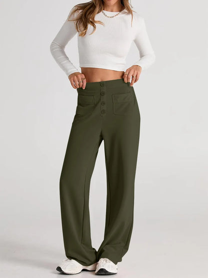 High Waist Wide Leg Pants - Roe Creation