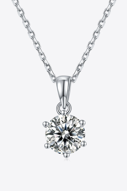 1 Carat Moissanite 925 Sterling Silver Necklace - Roe Creation