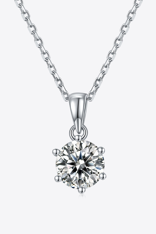 1 Carat Moissanite 925 Sterling Silver Necklace - Roe Creation