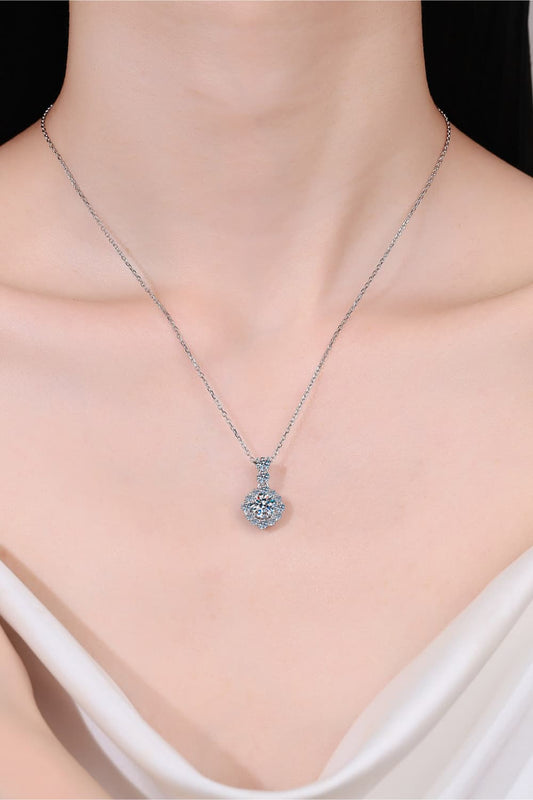 1 Carat Moissanite 925 Sterling Silver Necklace - Roe Creation