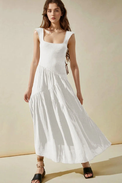 Square Neck Wide Strap Dress - Roe Creation