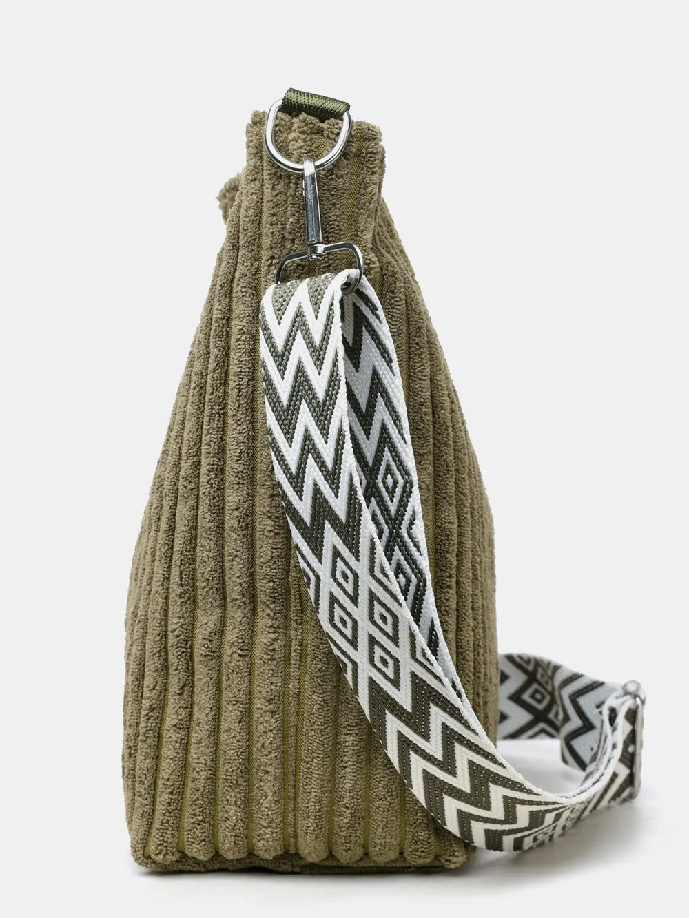 Solid Colour Corduroy Crossbody Bag with Removable Strap - Roe Creation