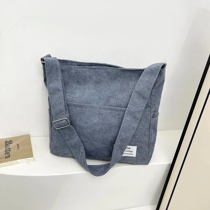 Corduroy Crossbody Messenger Bag - Roe Creation