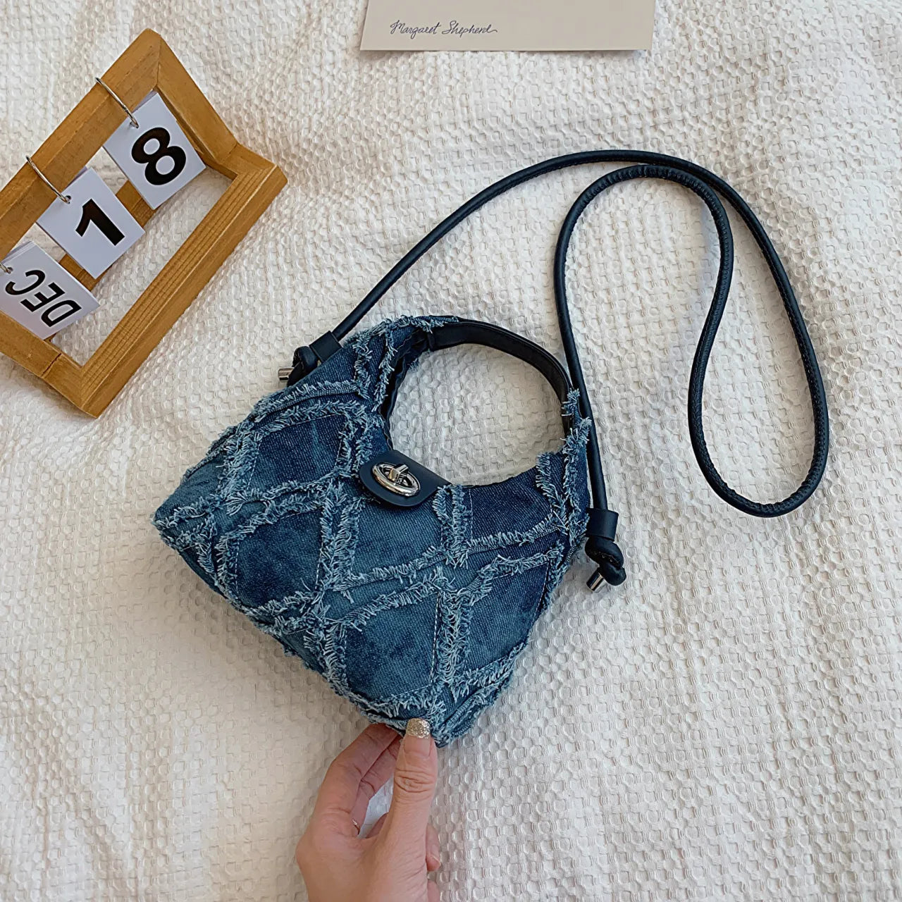 Quilted Raw Hem Mini Crossbody Bag - Roe Creation