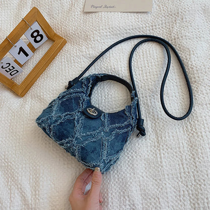 Quilted Raw Hem Mini Crossbody Bag - Roe Creation