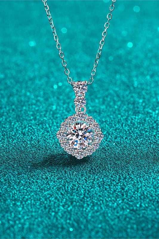 1 Carat Moissanite 925 Sterling Silver Necklace - Roe Creation