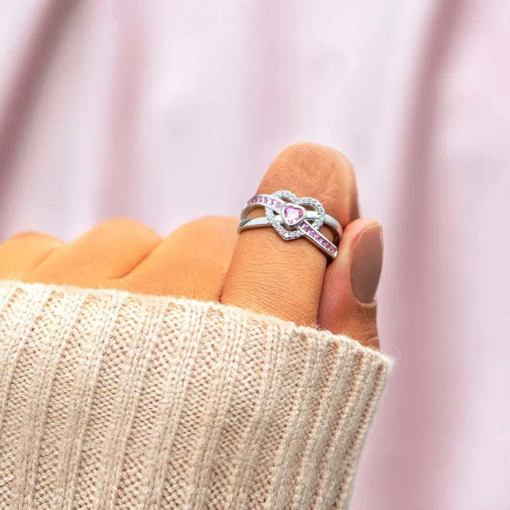 Heart Shape Zircon 925 Sterling Silver Ring - Roe Creation