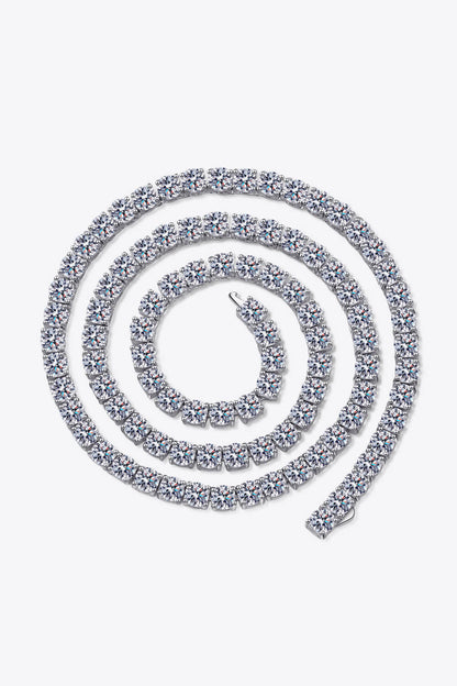 Moissanite Rhodium-Plated Necklace - Roe Creation