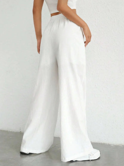 Drawstring Wide Leg Pants - Roe Creation