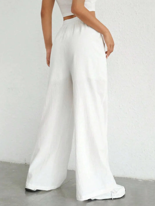 Drawstring Wide Leg Pants - Roe Creation