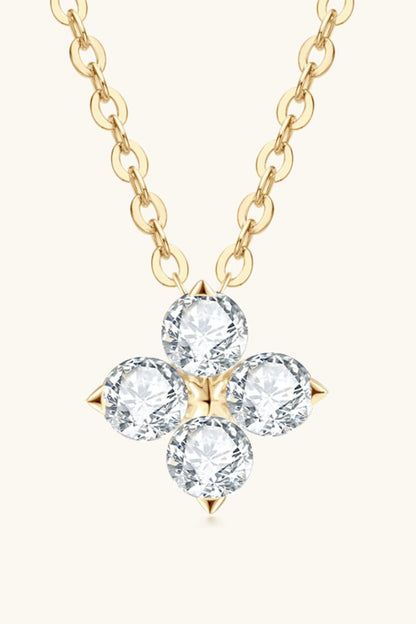Moissanite Four Leaf Clover Pendant Necklace - Roe Creation