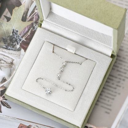 1.3 Carat Moissanite 925 Sterling Silver Drop Necklace - Roe Creation