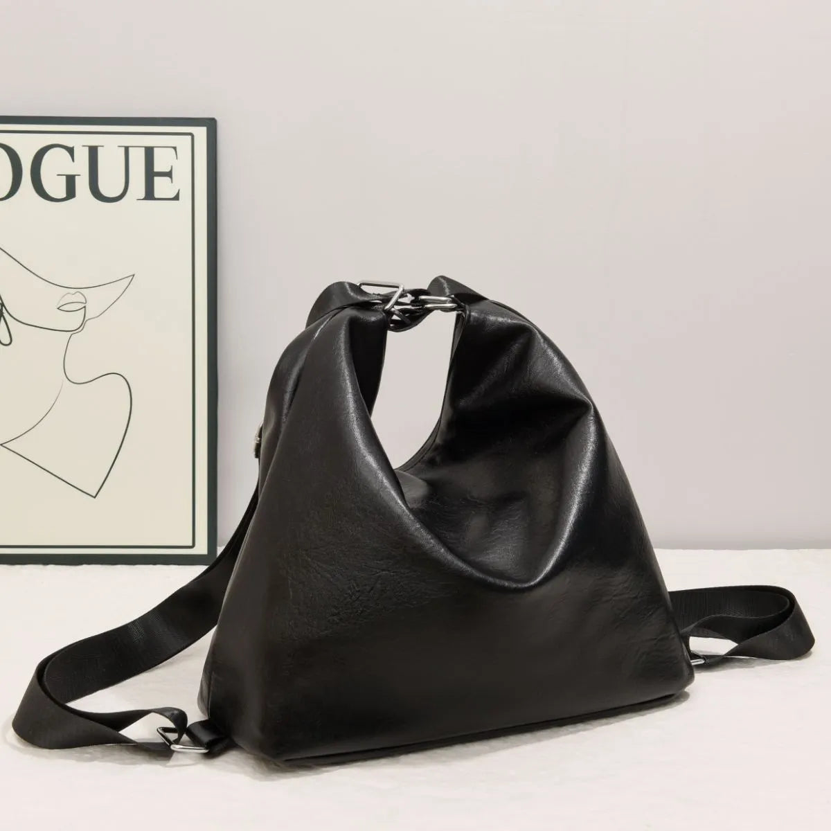 Leather Adjustable Strap Shoulder Bag - Roe Creation
