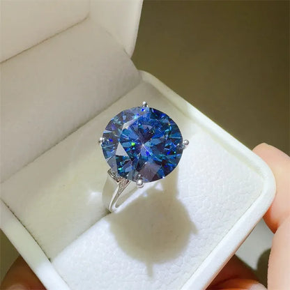 10 Carat 925 Sterling Silver Moissanite Ring - Roe Creation