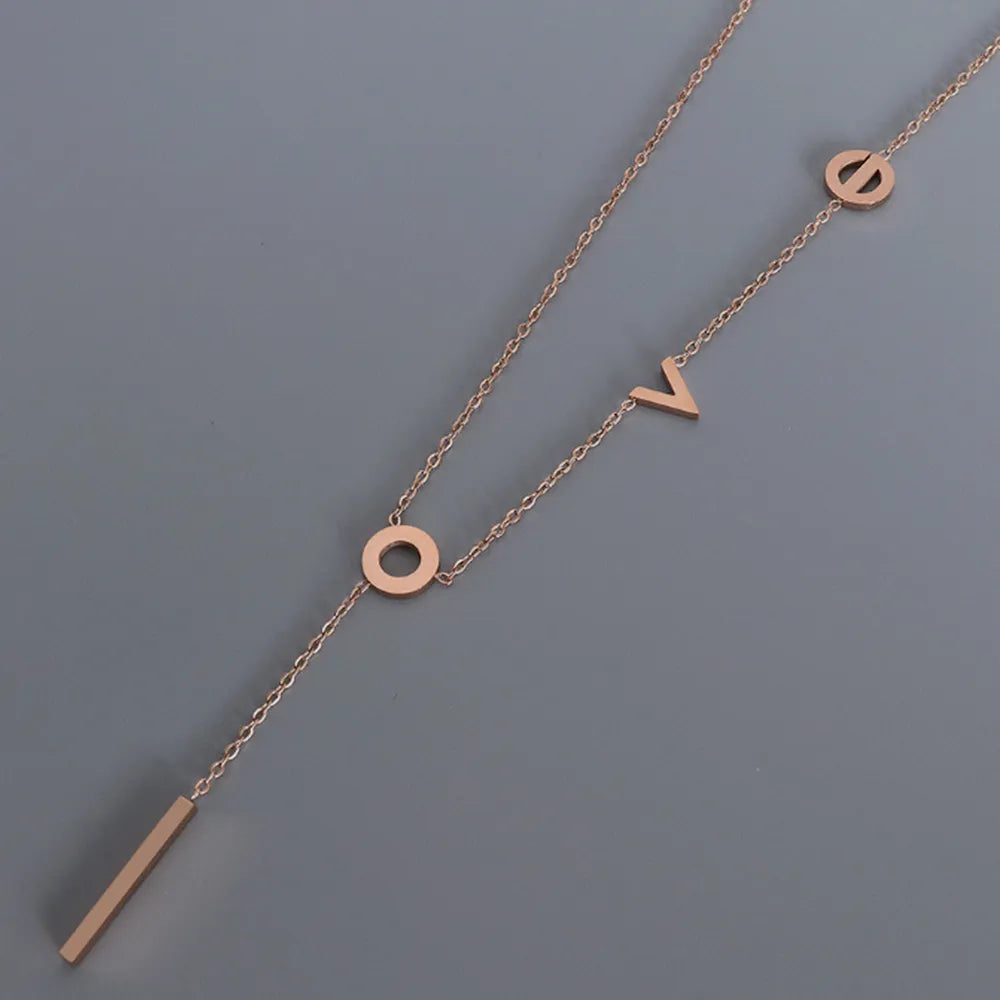 Titanium Steel Letter Necklace - Roe Creation