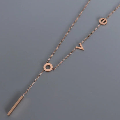 Titanium Steel Letter Necklace - Roe Creation