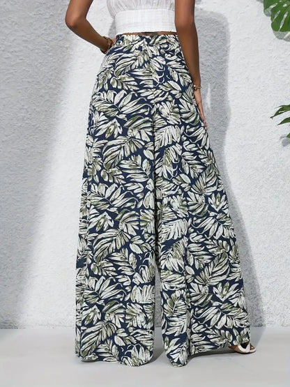 Printed High Waist Wide Leg Pants - Roe Creation