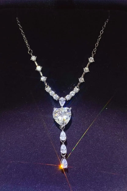 3 Carat Moissanite 925 Sterling Silver Drop Necklace - Roe Creation