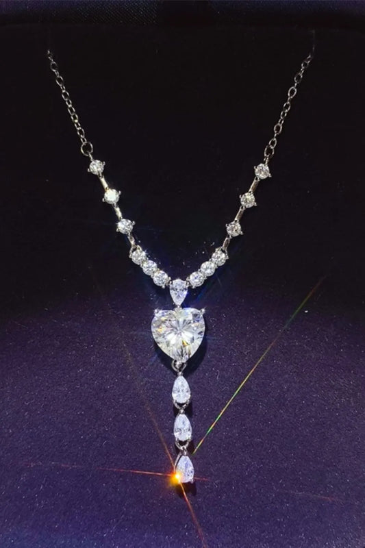 3 Carat Moissanite 925 Sterling Silver Drop Necklace - Roe Creation
