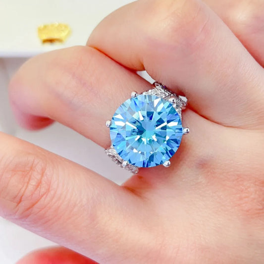 10 Carat Moissanite 925 Sterling Silver Ring - Roe Creation
