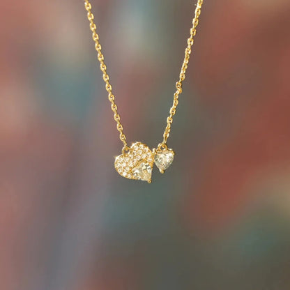 18K Gold-Plated 925 Sterling Silver Zircon Heart Necklace - Roe Creation