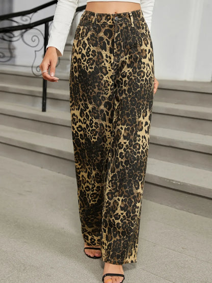 Leopard Jeans with Pockets - Roe Creation