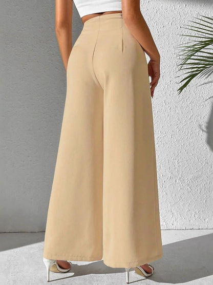 Wide Leg High Waist Pants - Roe Creation