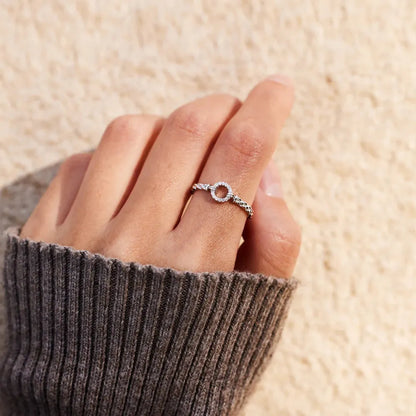 Inlaid Zircon 925 Sterling Silver Ring - Roe Creation