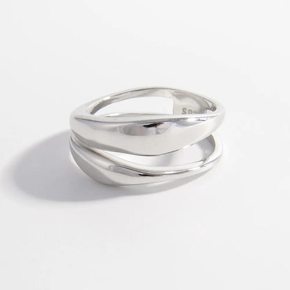 925 Sterling Silver Double-Layered Ring - Roe Creation