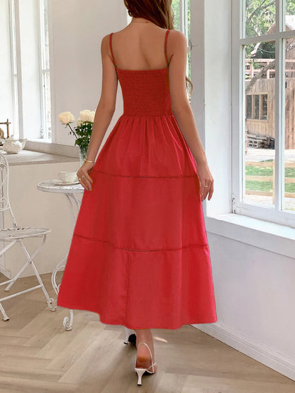 Smocked Back Tie Front Cami Dress - Roe Creation