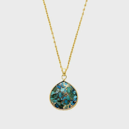 Turquoise Chain Pendant Necklace - Roe Creation
