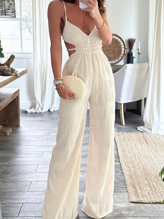Cut-Out Wide Leg Jumpsuit - Roe Creation