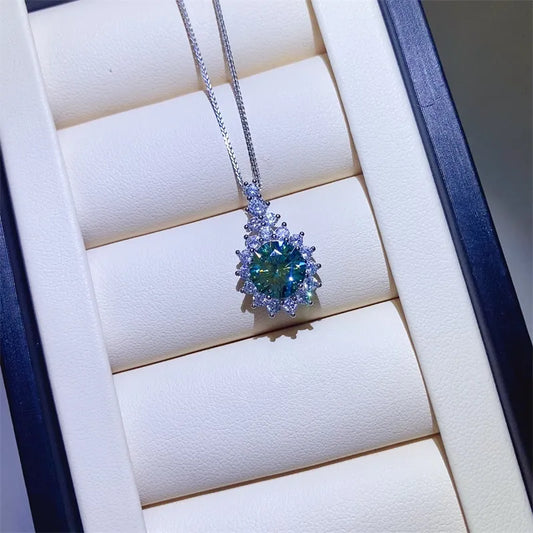 3 Carat Moissanite 925 Sterling Silver Pendant Necklace - Roe Creation