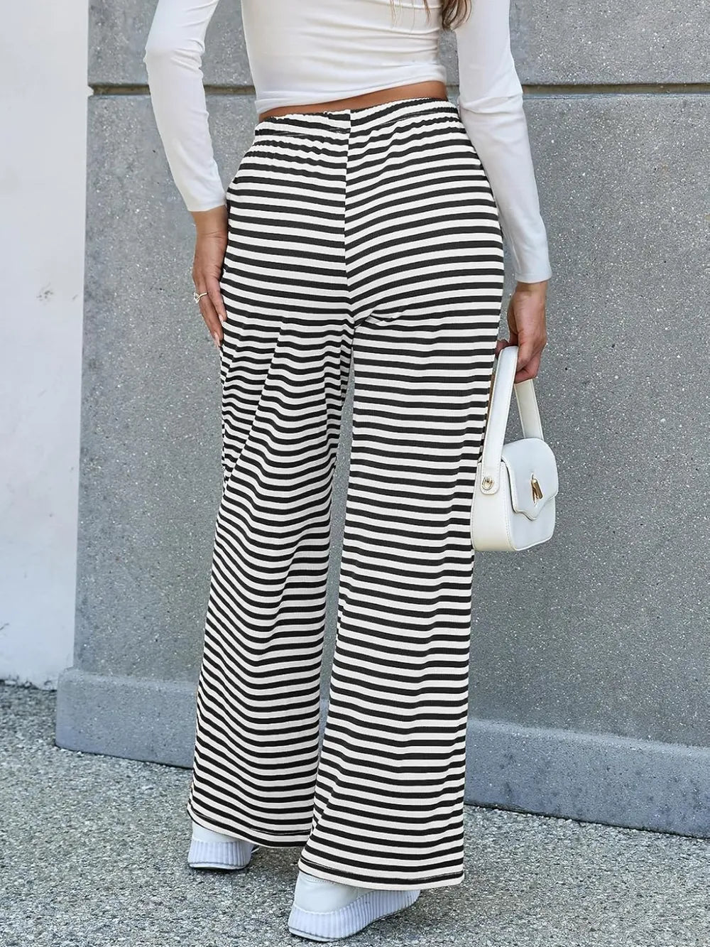 Lovelet Striped Wide Leg Pants - Roe Creation