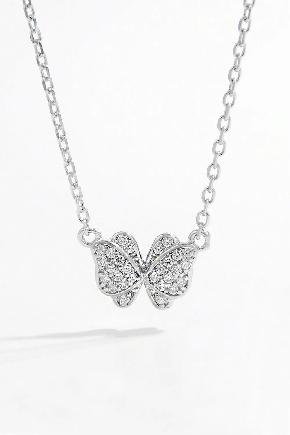 925 Sterling Silver Zircon Butterfly Pendant Necklace - Roe Creation
