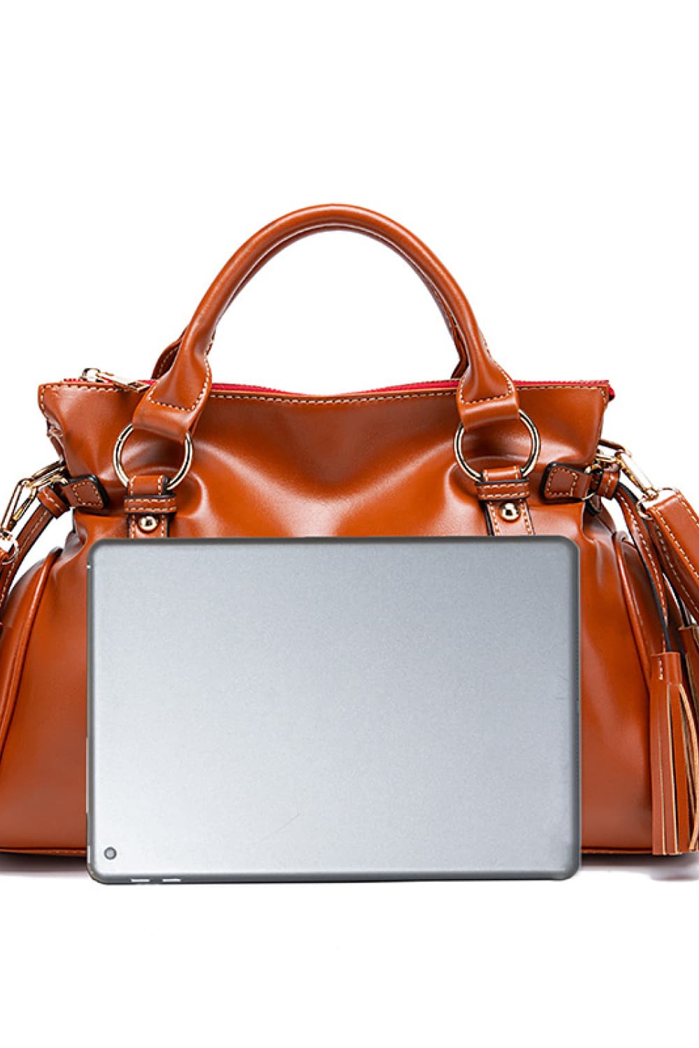 PU Leather Handbag with Tassels - Roe Creation
